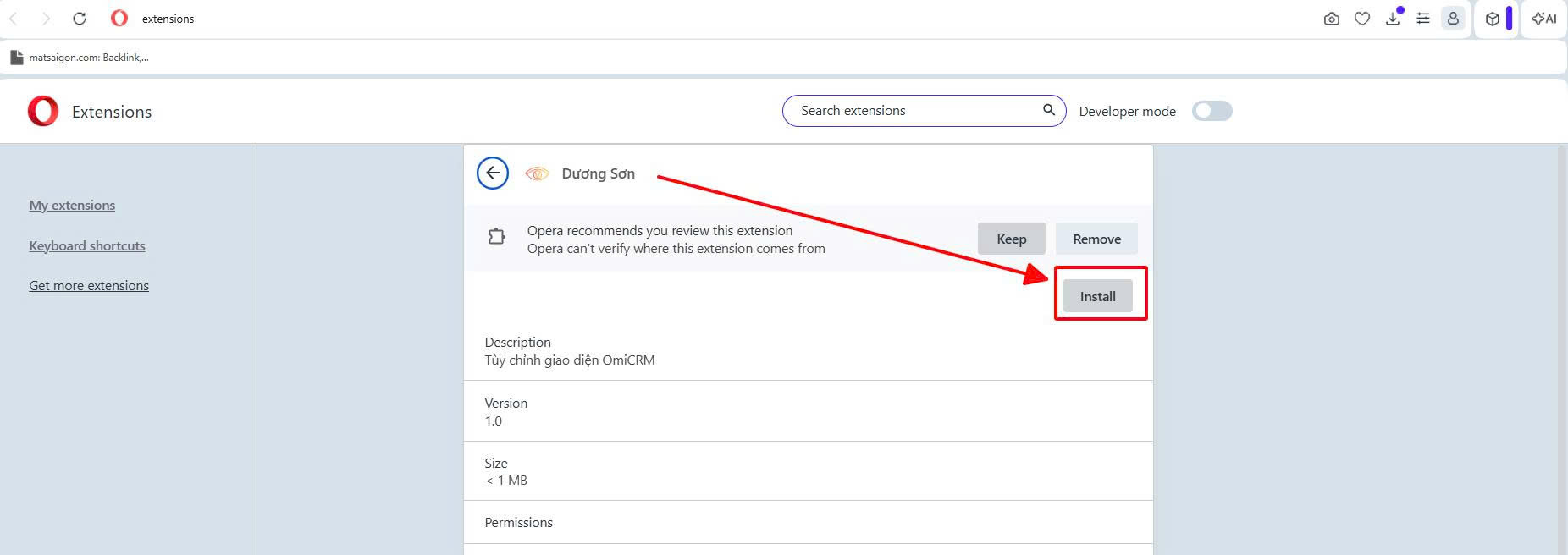 Hướng dẫn nhấn Install